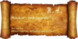 Mauter Antigoné névjegykártya